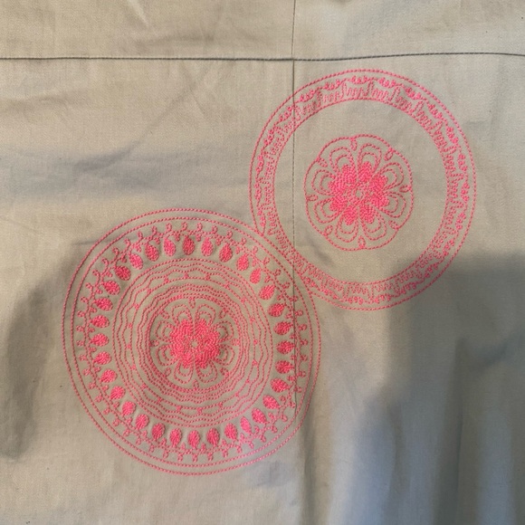 Boden Mandala Embroidered sheath dress tan pink NWOT size 16 - Picture 9 of 16